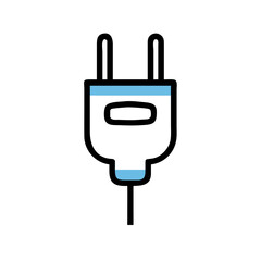 Obraz premium Electric plug icon with blue accents
