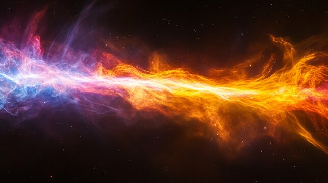 A nebula emitting pulsating energy waves in vibrant colors