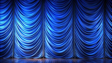 Classic Blue Stage Curtain Waves: Award Ceremony, Concert Backdrop
