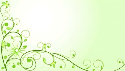 Obraz premium Beautiful abstract green floral design. 