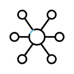 Abstract network connection graphic illustration on white background