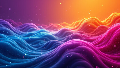 Vibrant multicolor waves create dynamic abstract motion in this image