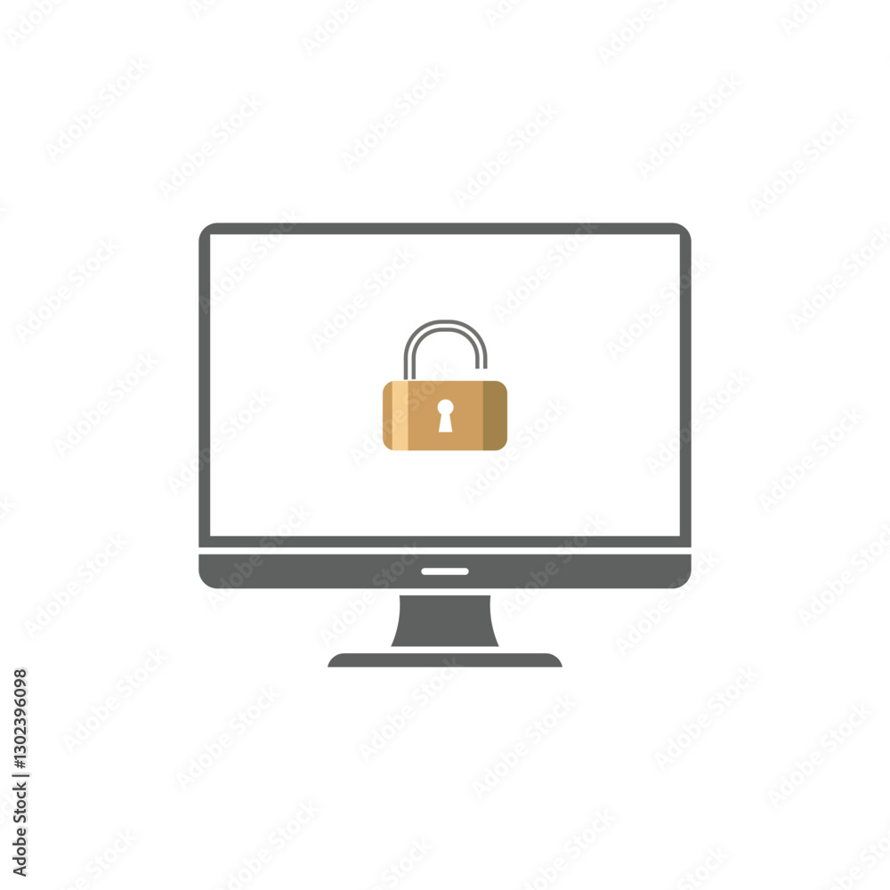 Aufkleber security computer lock on icon logo design element