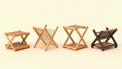 Folding Wooden Shelves Racks Versatile Storage Solutions for Home Organization