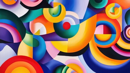 Surreal abstract carnival of swirling colors and quirky forms, blending playful imagery with vibrant energy and imaginative chaos