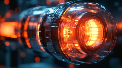 A futuristic reactor core glowing with neon plasma energy