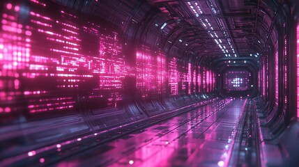Fototapeta premium A cyberpunk power plant glowing with radiant AI-generated energy