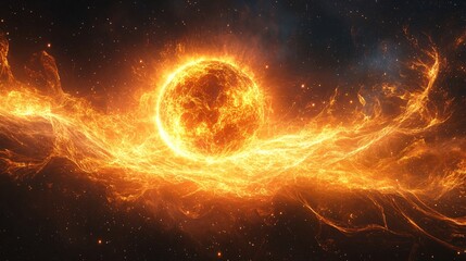 A digital sun emitting radiant holographic energy waves