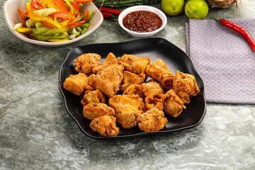 Golden crispy Breaded calamari snack