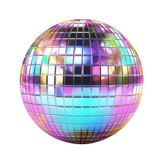 futuristic disco ball isolated on transparent background