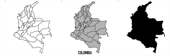 High detailed vector map - Colombia
