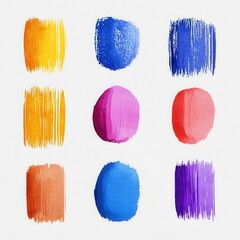 Colorful Paint Swatches on White Background for Artistic Inspiration