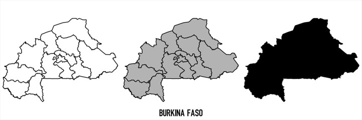 High detailed vector map - Burkina faso
