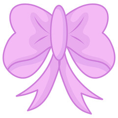 Pink Ribbon Cute Illustration Set 