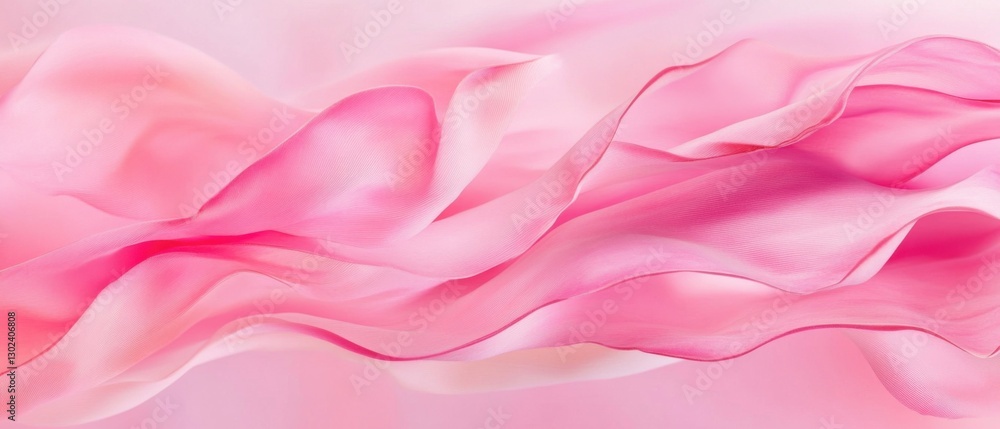 Poster abstract flowing pink silk fabric background with soft light, creating a delicate and elegant textur