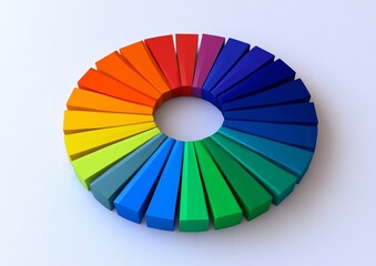 Obraz premium A colorful fortune wheel spinning in isolation on a white background, designed for gaming and entertainment