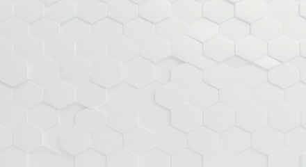 Naklejka premium Abstract White Hexagon Pattern Background Texture Design for Modern Minimalist Wallpaper or Presentation