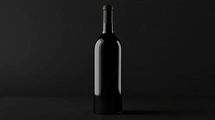 A sleek, minimalist wine bottle mockup, crafted with meticulous detail, showcases a modern design and elegant simplicity, promising a taste of sophistication and refined elegance.