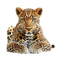 Obraz premium Leopard isolated on white background.