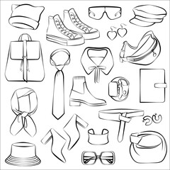 1543_Fashion accessories for woman isolated on white background