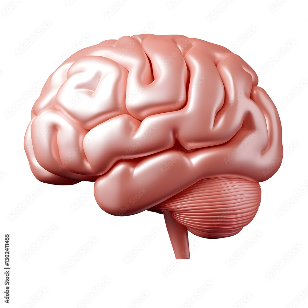 Poster scientifically precise 3d rendered anatomical model of the human brain showcasing the cerebrum cereb