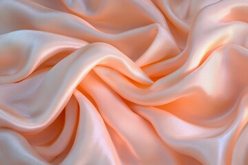 Obraz premium Silk Fabric With a Shimmering Glow in Soft, Delicate Folds Under Warm Light. Generative AI