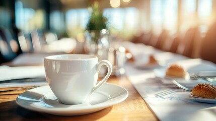 A networking breakfast event where business leaders connect and exchange ideas. 