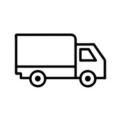 Cargo truck, minimalistic, black and white, vector illustration