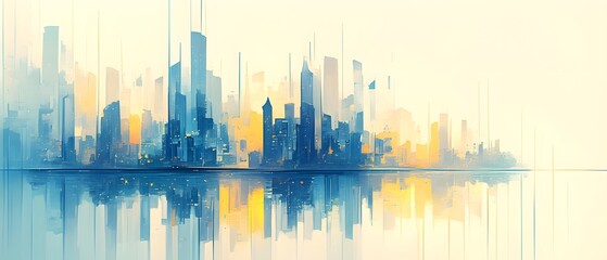 Fototapeta premium city skyline at sunset