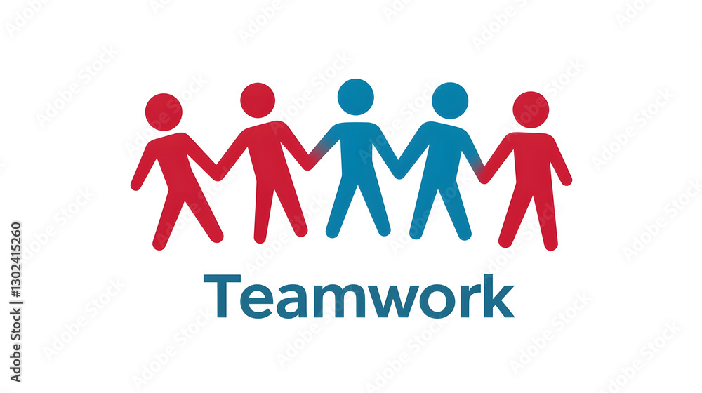 Poster a creative 3d teamwork logo design featuring stylized figures linking hands in a circular motion sym