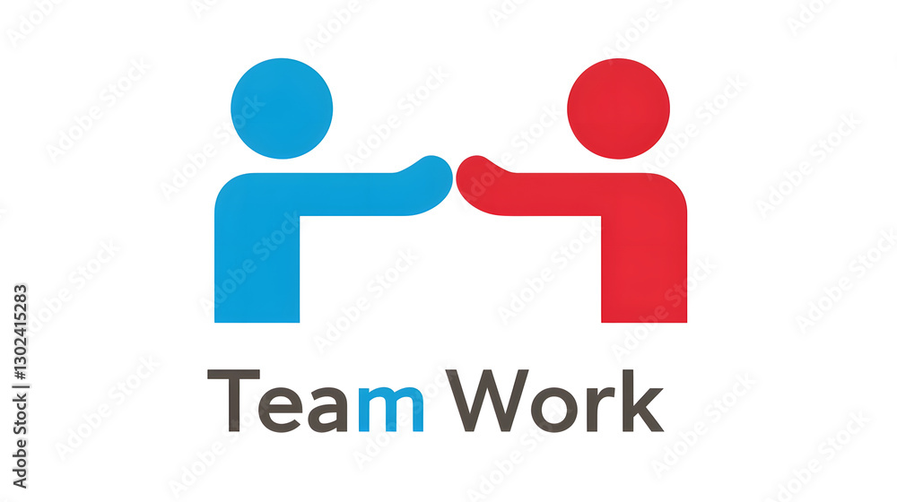 Leinwandbilder minimalistic and modern abstract icon design depicting two figures giving a high five gesture symbol