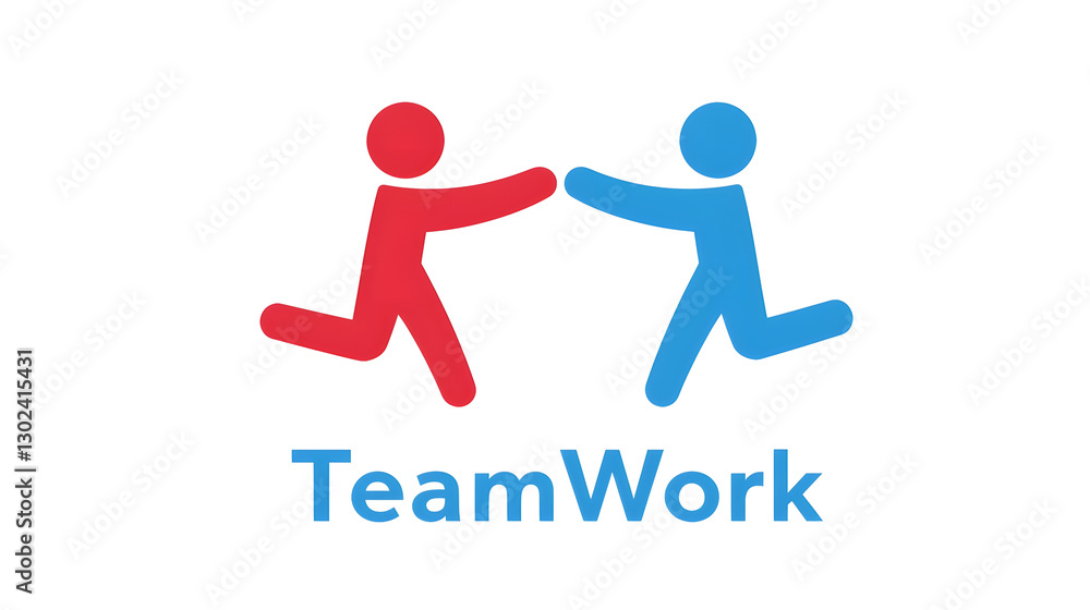 Leinwandbilder visually balanced teamwork icon depicting collaborative high five pose of two abstract human figures
