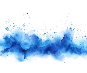 Obraz premium Abstract Blue Watercolor Wash Background, Splashes & Texture for Design