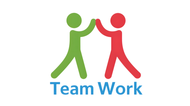 Visually Balanced Teamwork Icon with Energetic High Five Pose Illustrating Workplace Synergy in Clean Modern Design