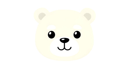 Cute Bear Face Cartoon Illustration