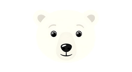 Obraz premium Cute Polar Bear Face Illustration