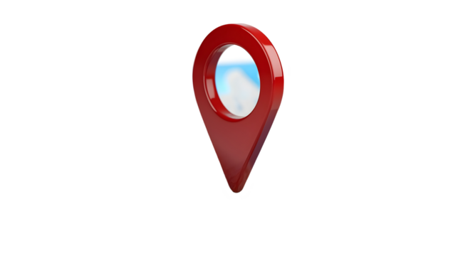 Detailed 3D rendered red navigation pin icon representing travel direction GPS positioning and location tracking  The futuristic design is isolated on a white background - Powered by Adobe