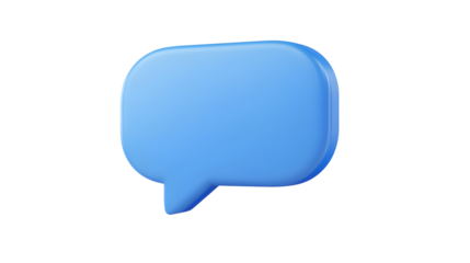 Sleek 3D rendered blue icon symbolizing digital communication audience engagement and social media approval  The modern design is isolated on a white background