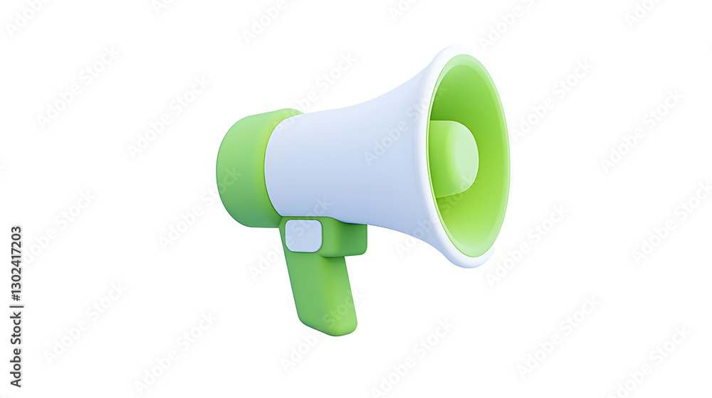 Leinwandbilder digital communication concept featuring a 3d green speech bubble with a white megaphone representing