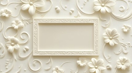 The white and gold floral design, with a large flower at its center, is adorned with intricate and complex details that give it a distinctive character. The scene is both graceful and chic