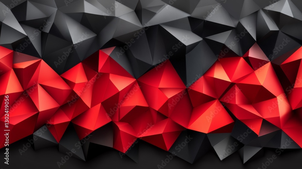 Poster a sleek black backdrop highlighted by luminous red lines, juxtaposed with a red frame containing int
