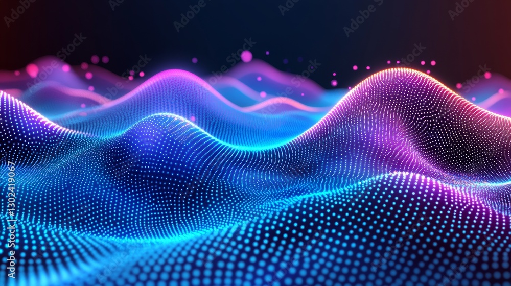 Poster a 3d structure emerges from linking dots and lines in a red abstract polygonal space with a dark bac