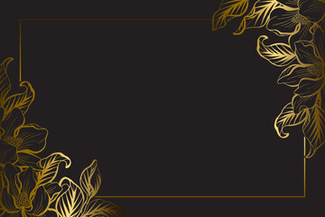 Magnolia floral background with dark luxury colors