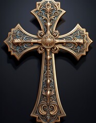 Ornate bronze crosses with intricate designs religious symbols collection 