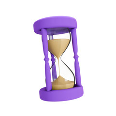 Hourglass time concept isolated background.  3d render 