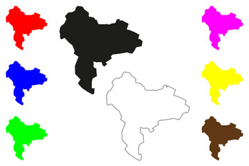 Quetzaltenango city (Republic of Guatemala) map vector illustration, scribble sketch Xelajú or Xela map