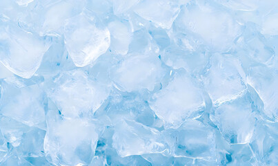 Obraz premium Fresh and Clear Ice Cubes Background for Food and Drink Use