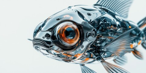 3D Render of Futuristic Fish in Water