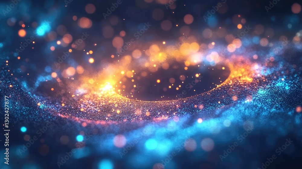 Poster d animated light rays piercing through space, glowing with radiant colors, with ample copy space sur
