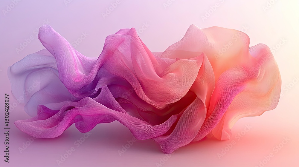 Poster d animated ribbon-like structures moving in fluid patterns, glowing softly with vibrant colors, leav